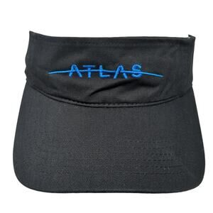 Atlas Strapback Visor Hat Black One Size Adjustable Embroidered Outdoor